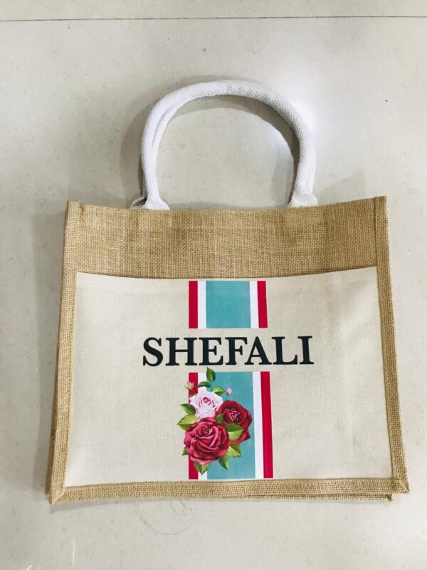 Printed Jute Tote Bag – Personalized for Daily Use - Image 2