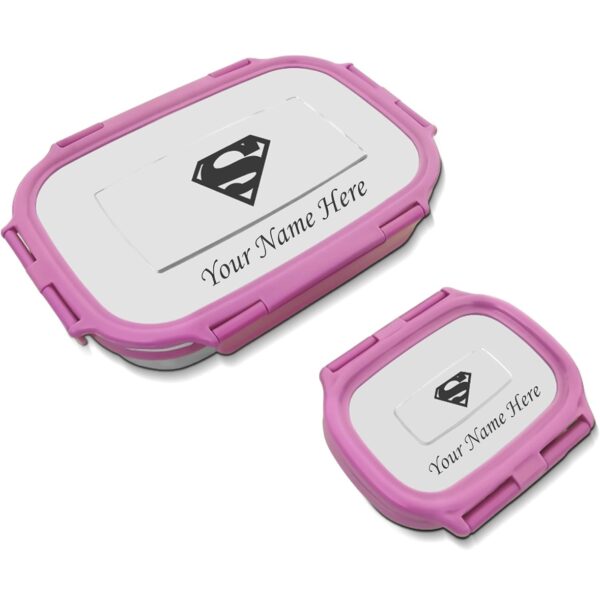 Personalized Engraved Stainless Steel Lunch Box with Cutlery & Inner Box - Image 2