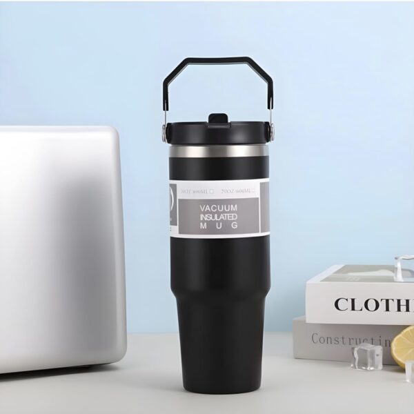 Custom Name Coffee Tumbler with Handle – Spill-Proof & Stylish - Image 3