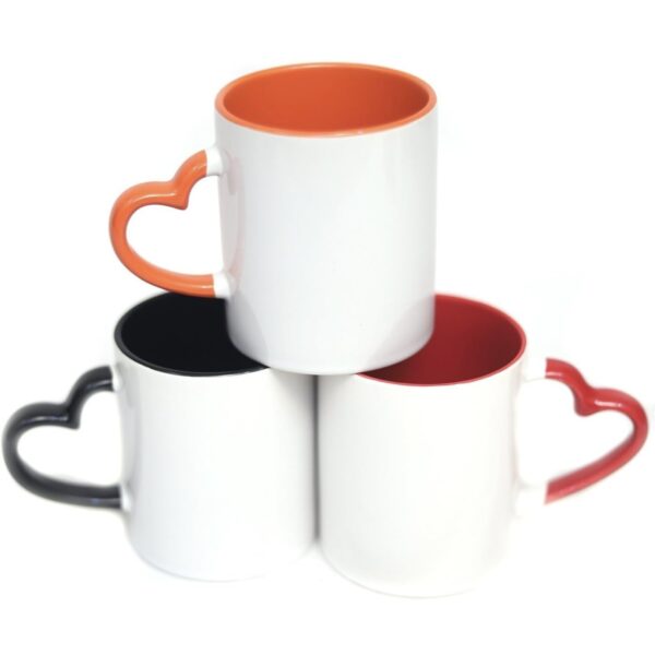 Personalized Ceramic Mug with Heart Handle – Custom Text or Photo - Image 3