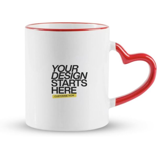 Personalized Ceramic Mug with Heart Handle – Custom Text or Photo - Image 2