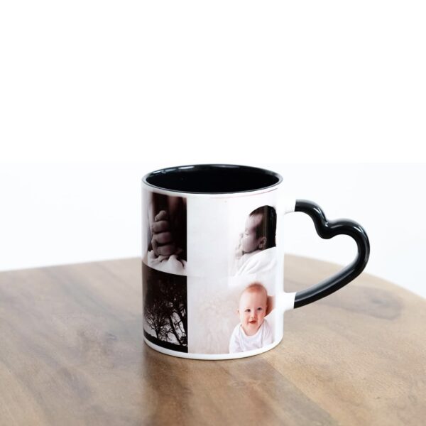 Personalized Ceramic Mug with Heart Handle – Custom Text or Photo - Image 5